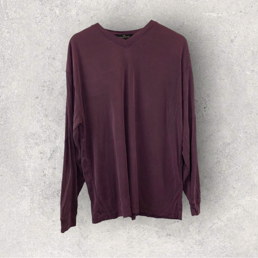 Bugatchi Maroon Long Sleeve Shirt